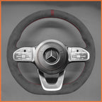 MEWANT Couvre Volant pour Mercedes-Benz AMG-Line AMG-Sport A-Class B-Class (W247) C-Class (W205) CLA-Class (C118) E-Class (W213)GLE-Class