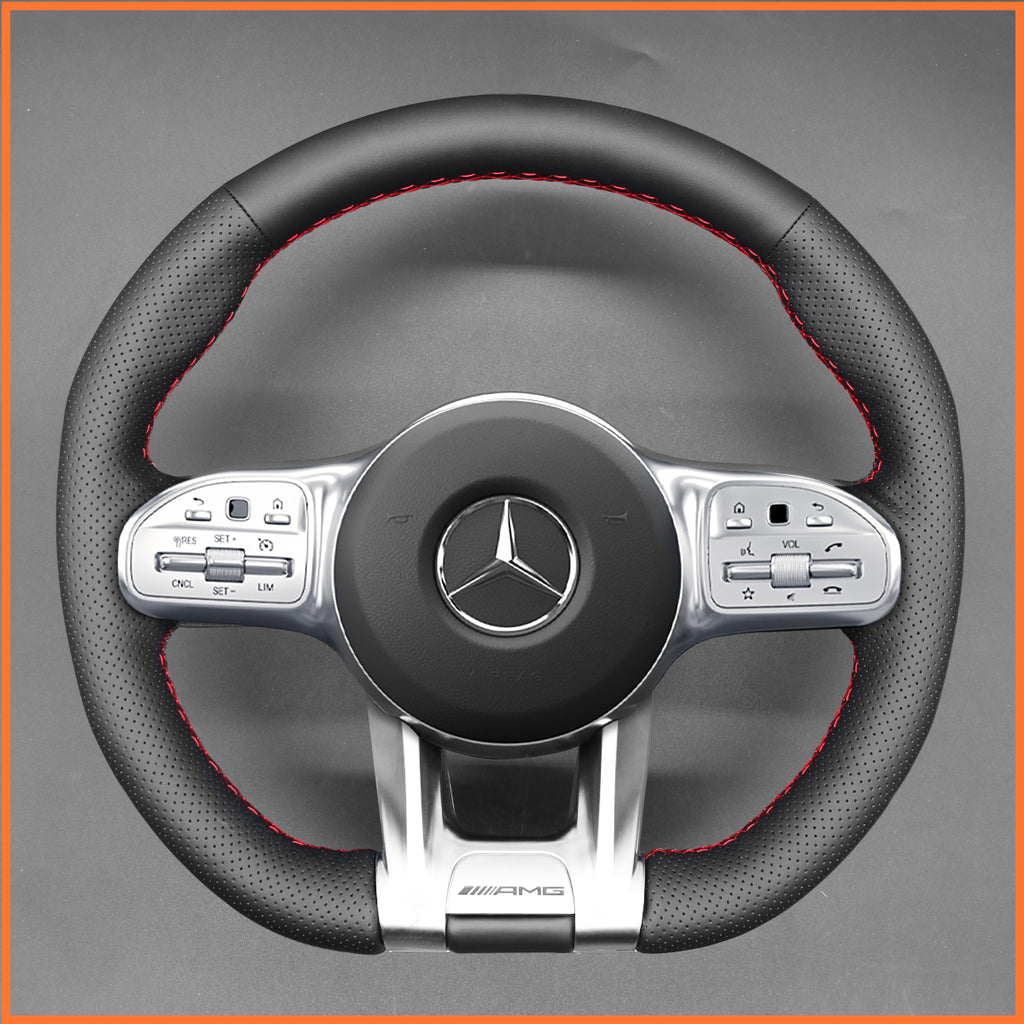 MEWANT Couvre Volant pour Mercedes-Benz AMG A35 A45 C43 C63 C43 CLA35 CLA45 CLS53 E53 E63 GLA45  GLE53