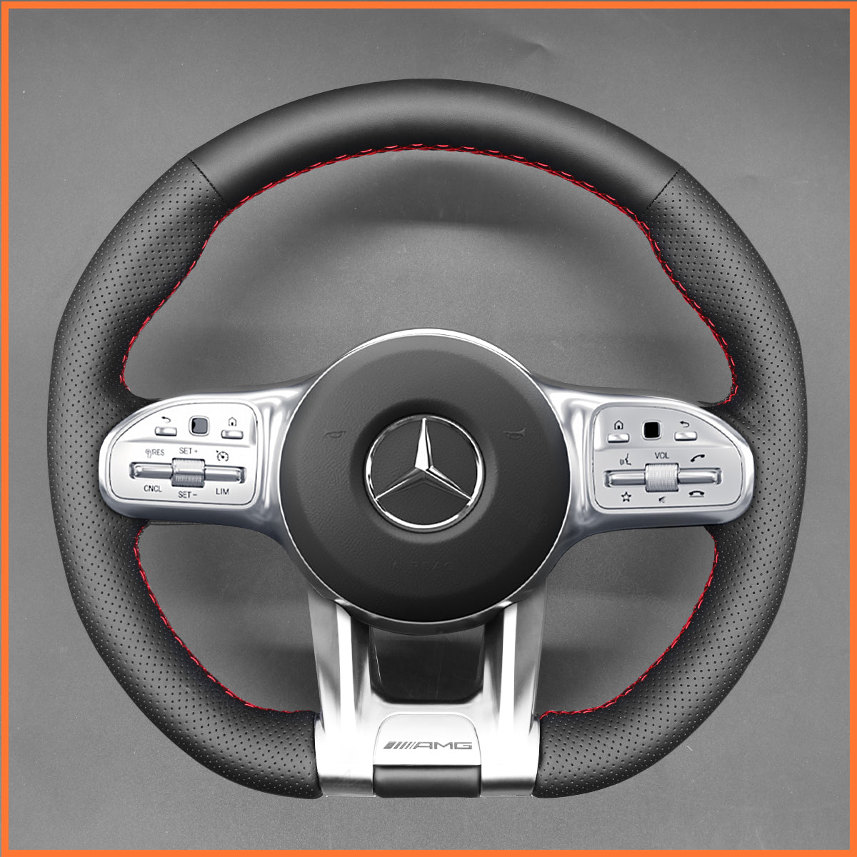 MEWANT Couvre Volant pour Mercedes-Benz AMG A35 A45 C43 C63 C43 CLA35 CLA45 CLS53 E53 E63 GLA45  GLE53
