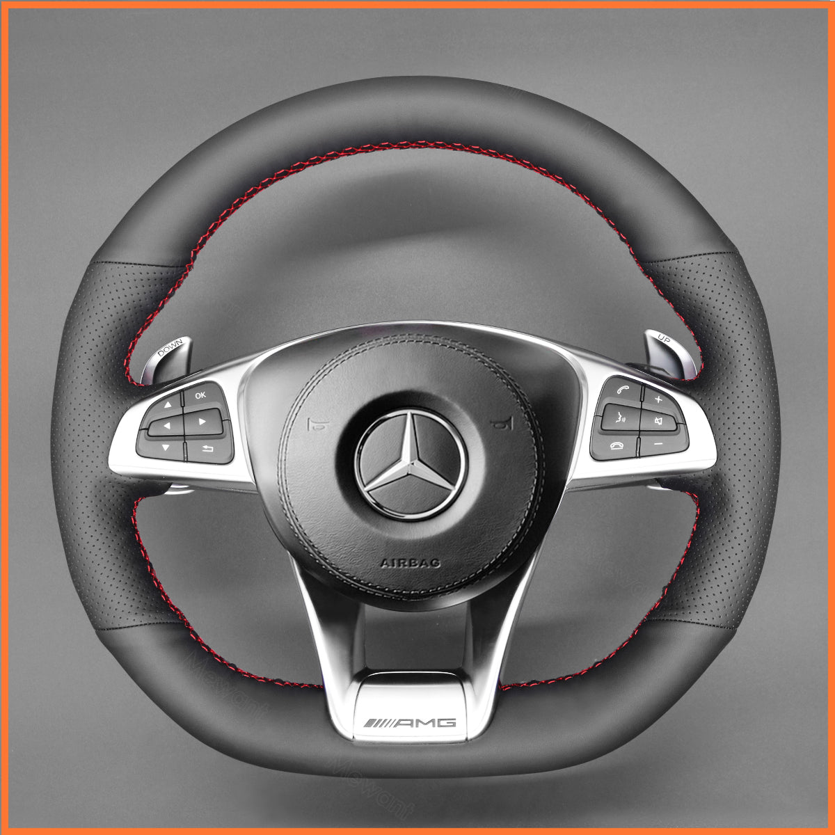 MEWANT Couvre Volant pour Mercedes-Benz AMG GT C190 R190 C 63 W205 CLA 45 C117 E 43 W213 SLC 43 SL 63