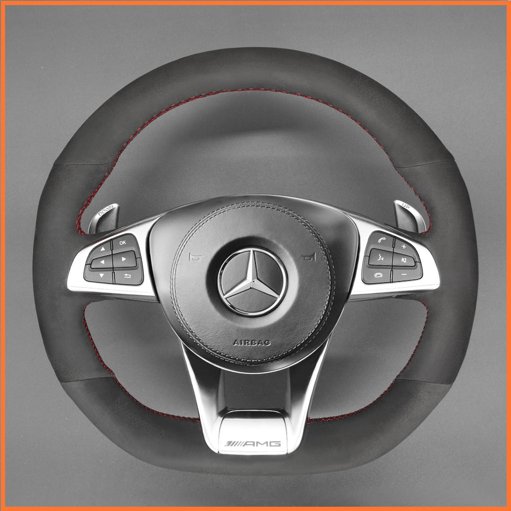 MEWANT Couvre Volant pour Mercedes-Benz AMG GT C190 R190 C 63 W205 CLA 45 C117 E 43 W213 SLC 43 SL 63