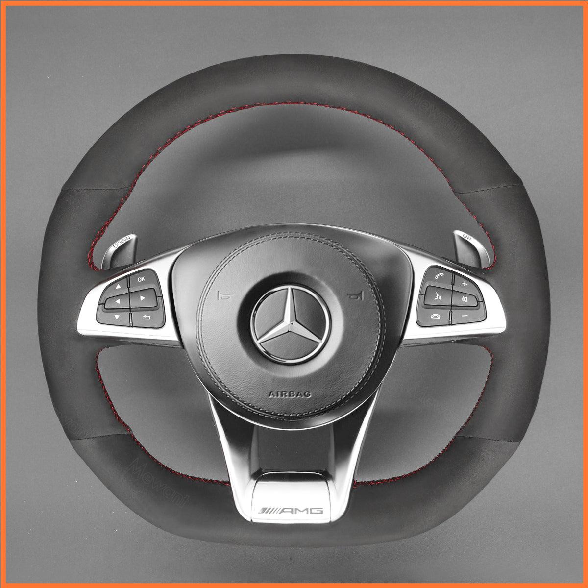 MEWANT Couvre Volant pour Mercedes-Benz AMG GT C190 R190 C 63 W205 CLA 45 C117 E 43 W213 SLC 43 SL 63