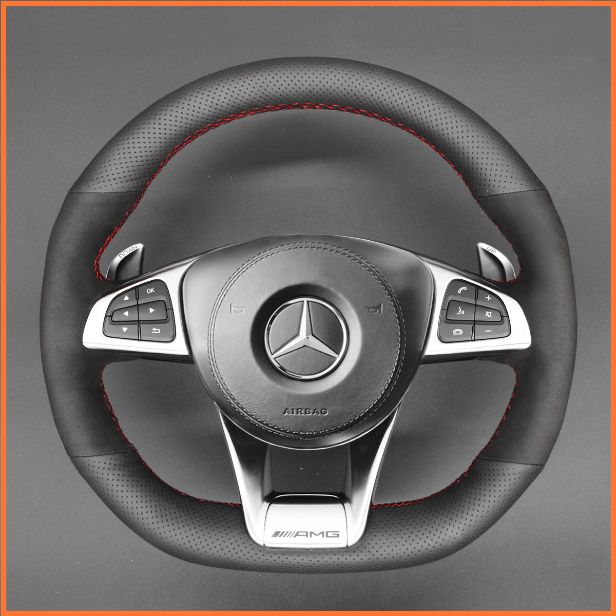 MEWANT Couvre Volant pour Mercedes-Benz AMG GT C190 R190 C 63 W205 CLA 45 C117 E 43 W213 SLC 43 SL 63
