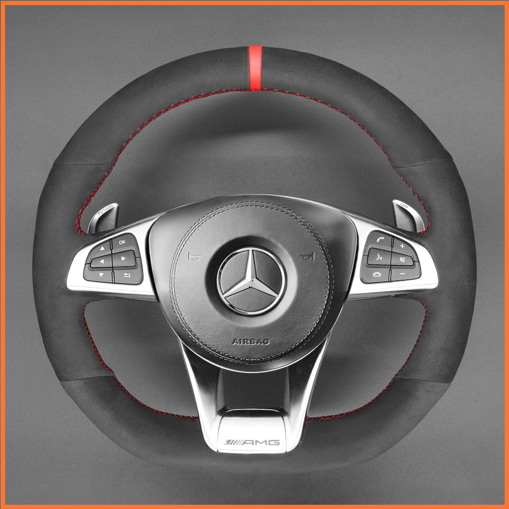 MEWANT Couvre Volant pour Mercedes-Benz AMG GT C190 R190 C 63 W205 CLA 45 C117 E 43 W213 SLC 43 SL 63