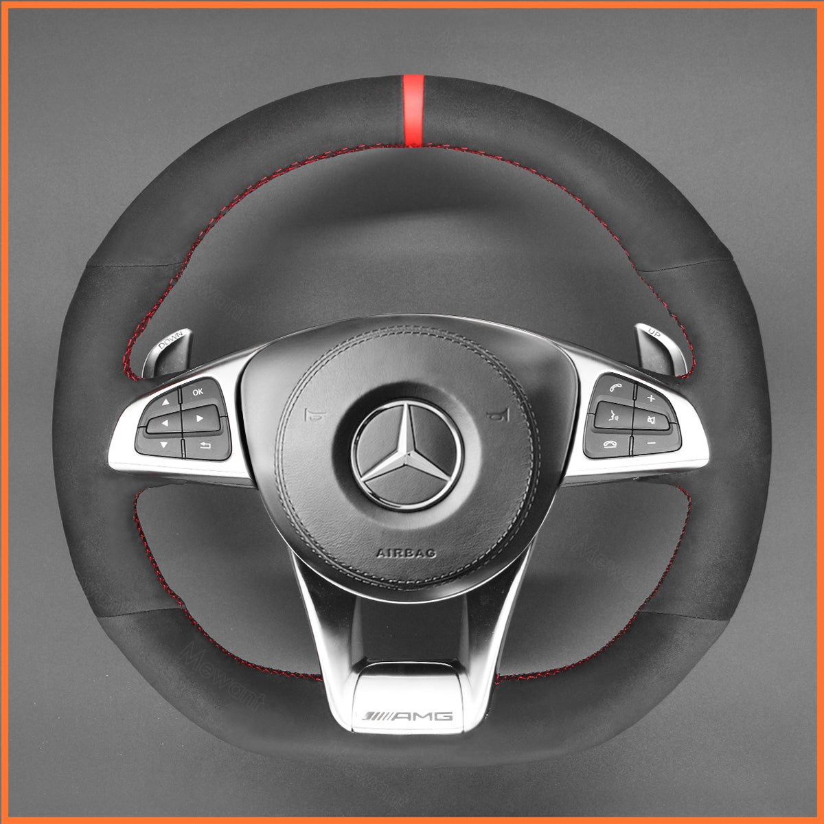 MEWANT Couvre Volant pour Mercedes-Benz AMG GT C190 R190 C 63 W205 CLA 45 C117 E 43 W213 SLC 43 SL 63
