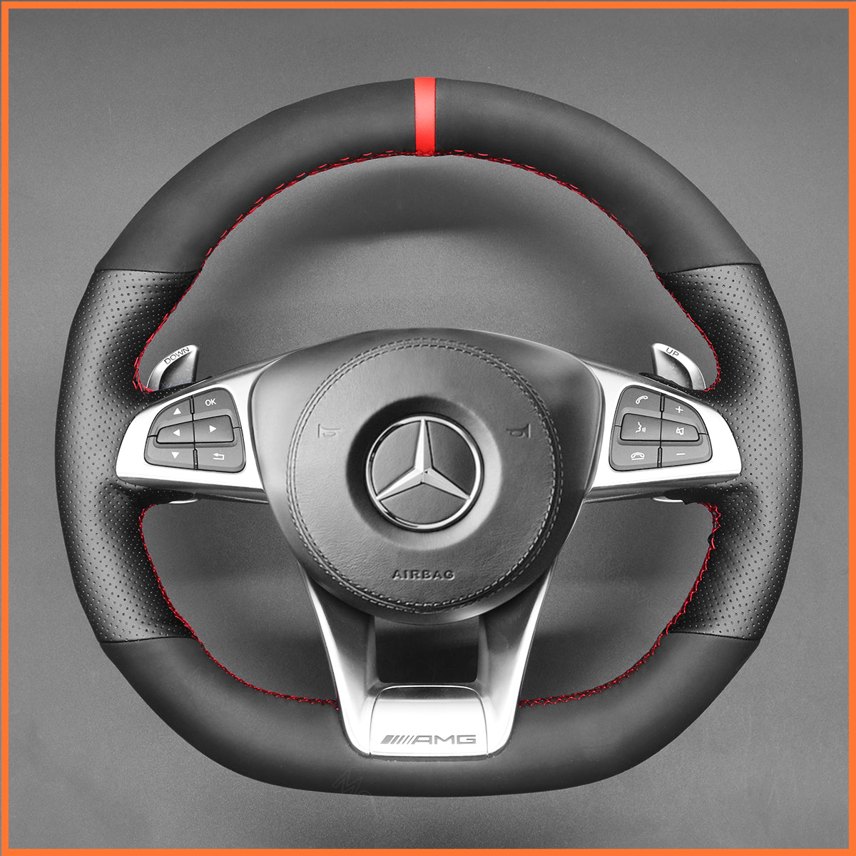 MEWANT Couvre Volant pour Mercedes-Benz AMG GT C190 R190 C 63 W205 CLA 45 C117 E 43 W213 SLC 43 SL 63