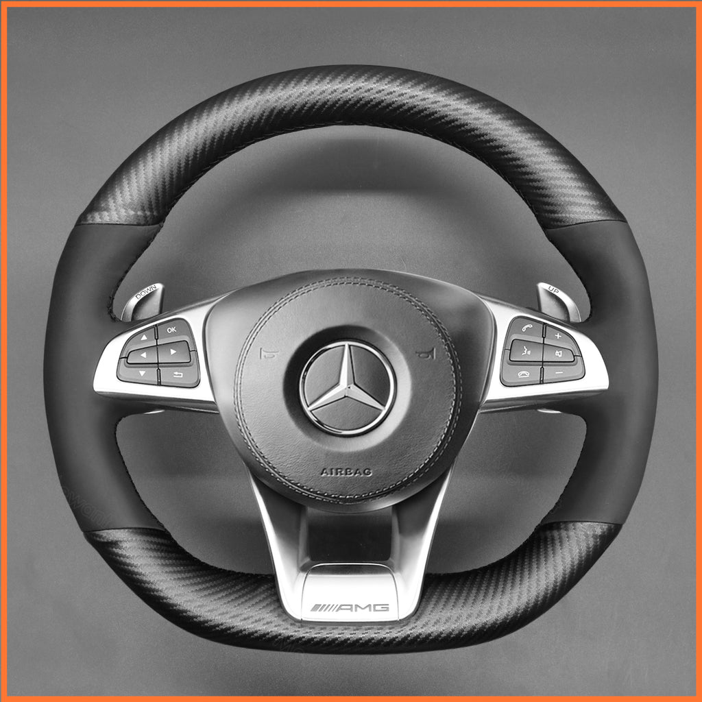 MEWANT Couvre Volant pour Mercedes-Benz AMG GT C190 R190 C 63 W205 CLA 45 C117 E 43 W213 SLC 43 SL 63