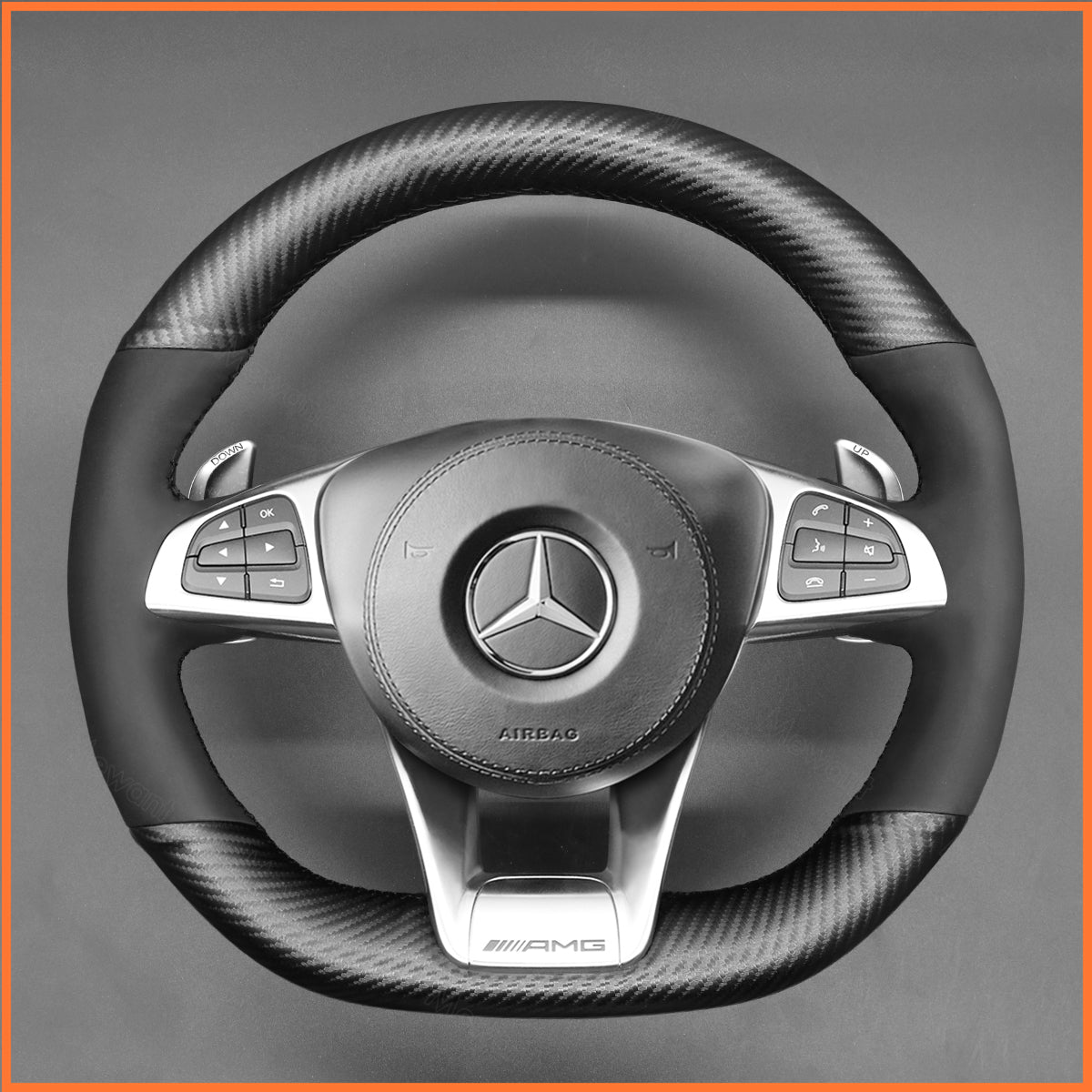 MEWANT Couvre Volant pour Mercedes-Benz AMG GT C190 R190 C 63 W205 CLA 45 C117 E 43 W213 SLC 43 SL 63