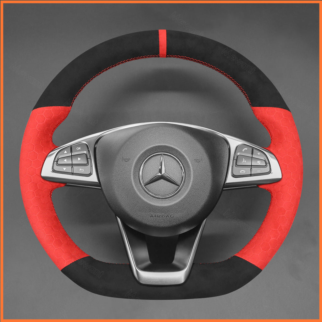 MEWANT Couvre Volant pour Mercedes-Benz C-Class W205 AMG C43 CLA-Class C117 CLS-Class C218 SL-Class R231 GLC-Class X253 C253