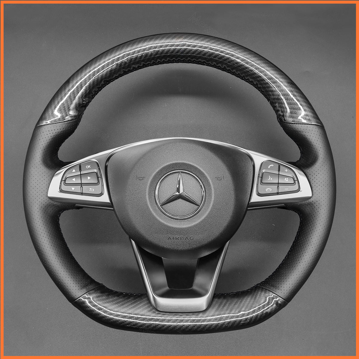MEWANT Couvre Volant pour Mercedes-Benz C-Class W205 AMG C43 CLA-Class C117 CLS-Class C218 SL-Class R231 GLC-Class X253 C253