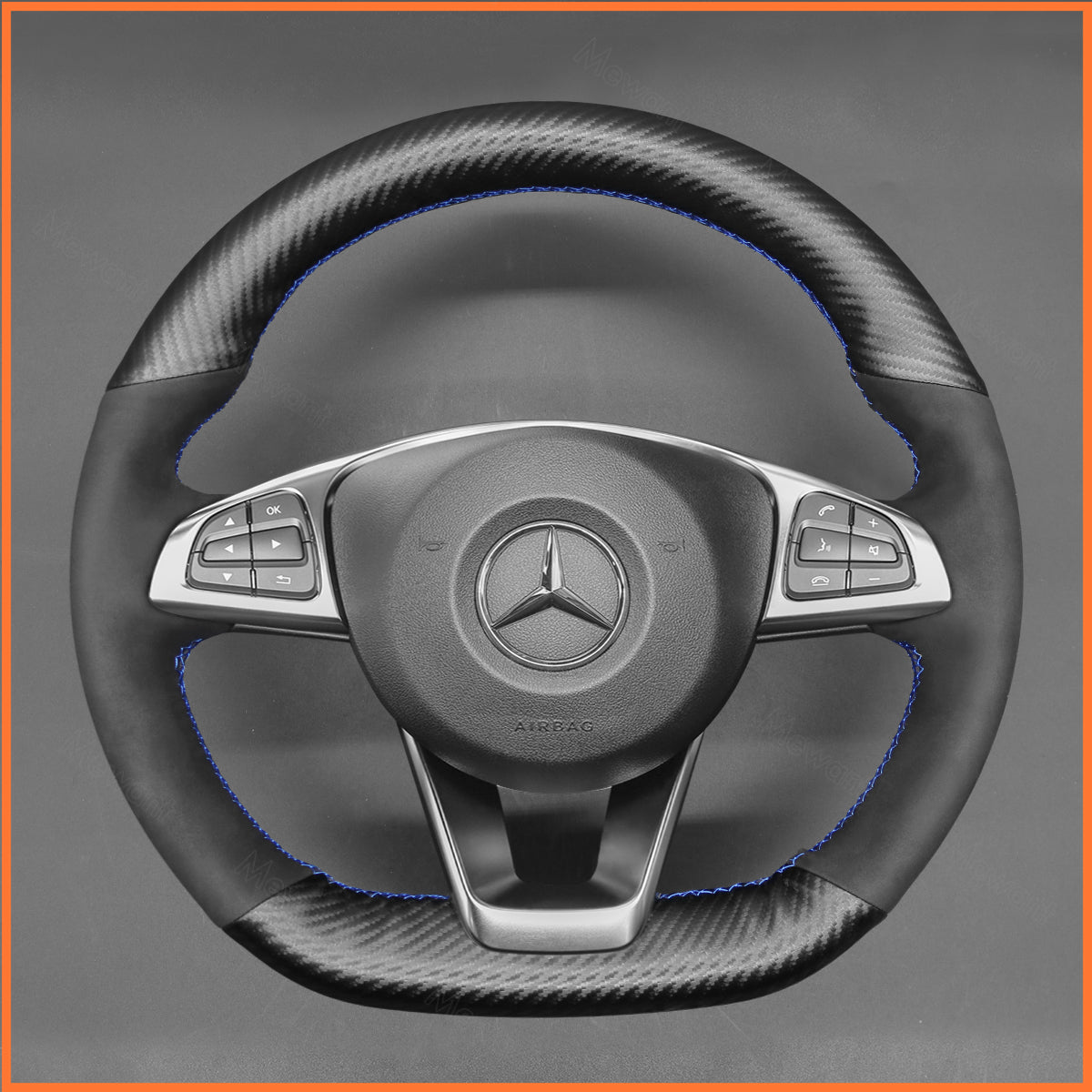 MEWANT Couvre Volant pour Mercedes-Benz C-Class W205 AMG C43 CLA-Class C117 CLS-Class C218 SL-Class R231 GLC-Class X253 C253