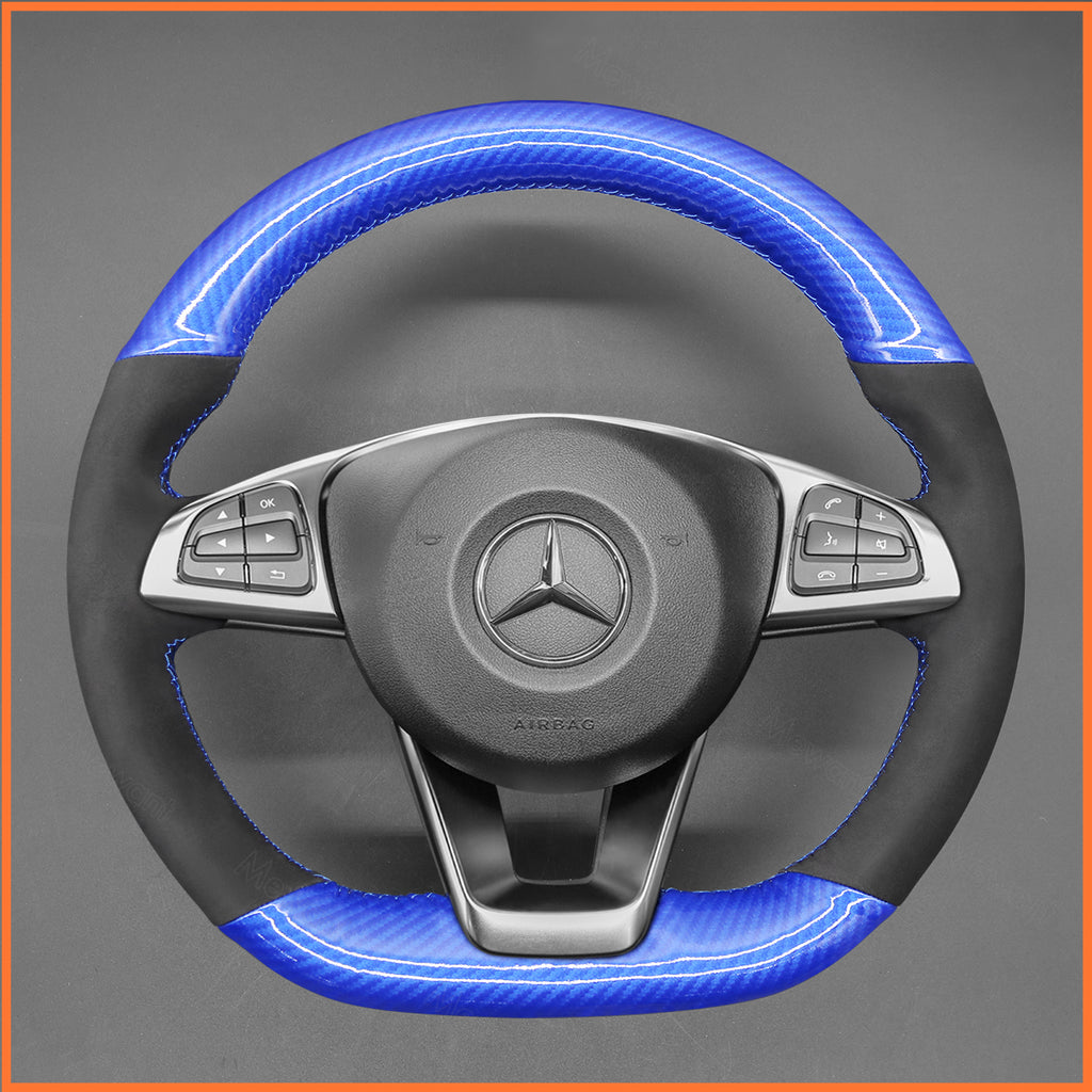 MEWANT Couvre Volant pour Mercedes-Benz C-Class W205 AMG C43 CLA-Class C117 CLS-Class C218 SL-Class R231 GLC-Class X253 C253