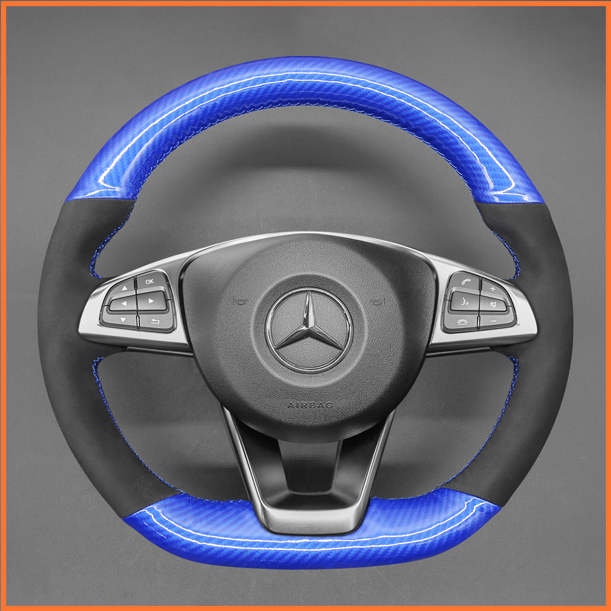 MEWANT Couvre Volant pour Mercedes-Benz C-Class W205 AMG C43 CLA-Class C117 CLS-Class C218 SL-Class R231 GLC-Class X253 C253