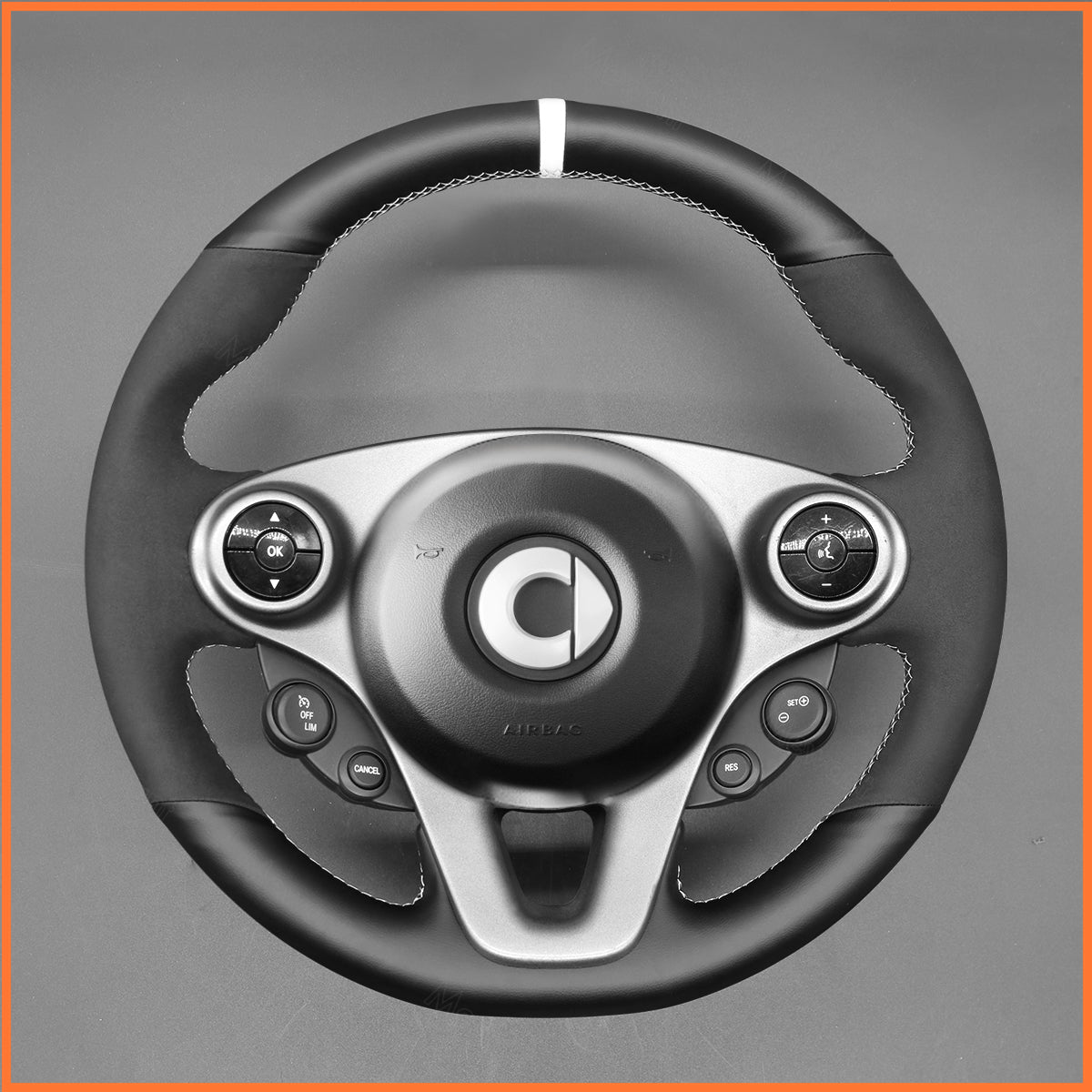 MEWANT Couvre Volant pour Mercedes-Benz Smart New Fortwo Forfour 2015-2017
