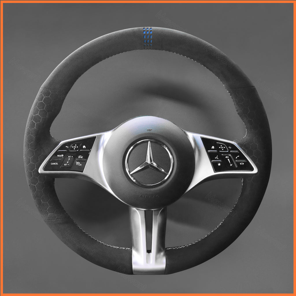 MEWANT Couvre Volant pour Mercedes-Benz W177V177 W247 W206 C118 EQA H243 EQB (X243) 2024 EQE (V295) EQV W447 GLA-Class H247 GLB-Class X247 GLC-Class X254 V-Class W447