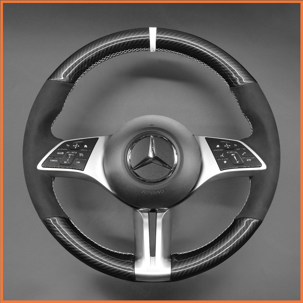 MEWANT Couvre Volant pour Mercedes-Benz W177V177 W247 W206 C118 EQA H243 EQB (X243) 2024 EQE (V295) EQV W447 GLA-Class H247 GLB-Class X247 GLC-Class X254 V-Class W447