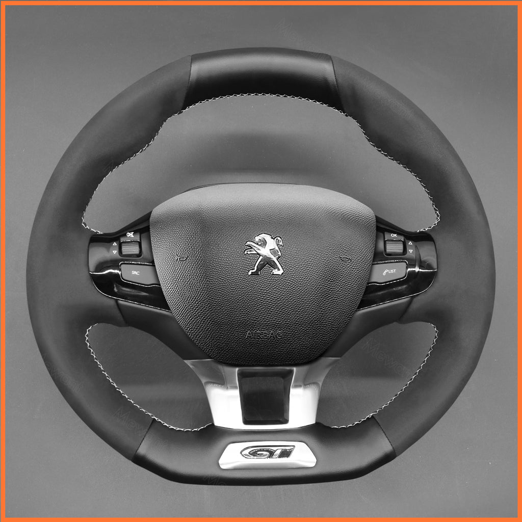MEWANT Couvre Volant pour Peugeot 208 (GTi/GT Line/GT) / 308 (GT/GTi/GT Line) / 308 SW (GT/GT Line) / 2008 (GT Line) 2015-2019