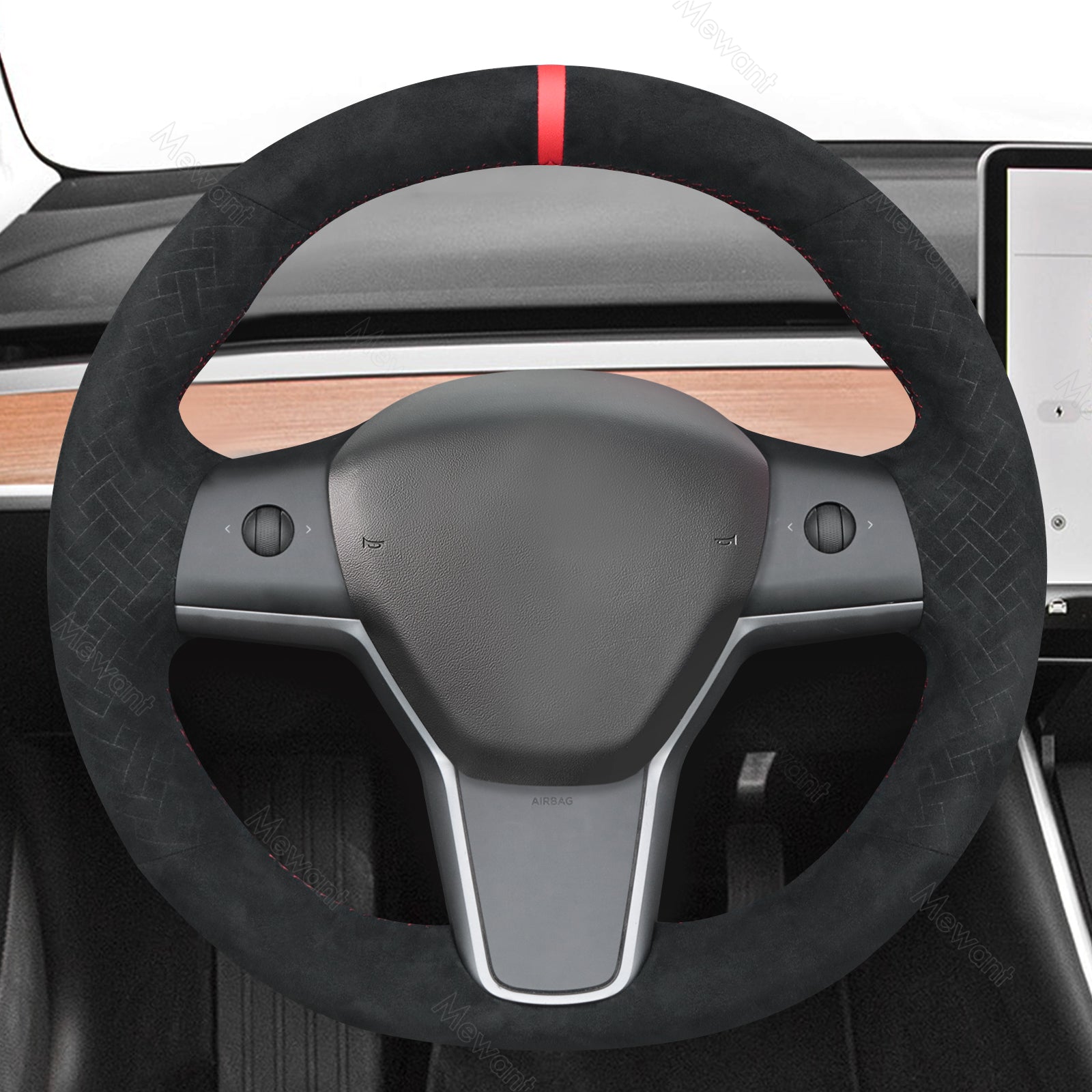 MEWANT Couvre Volant pour Tesla Model 3 2019-2023 Model Y 2021-2023