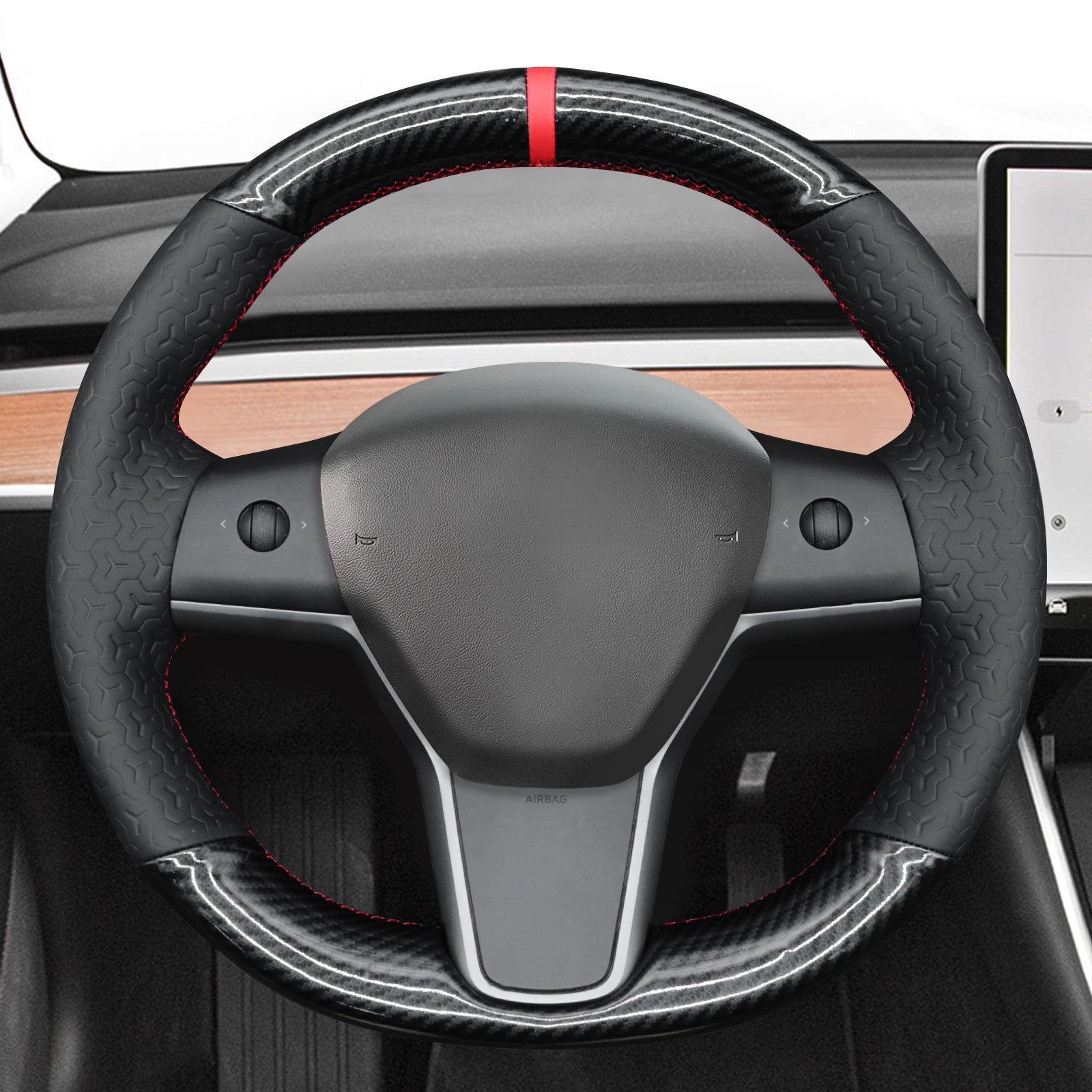 MEWANT Couvre Volant pour Tesla Model 3 2019-2023 Model Y 2021-2023