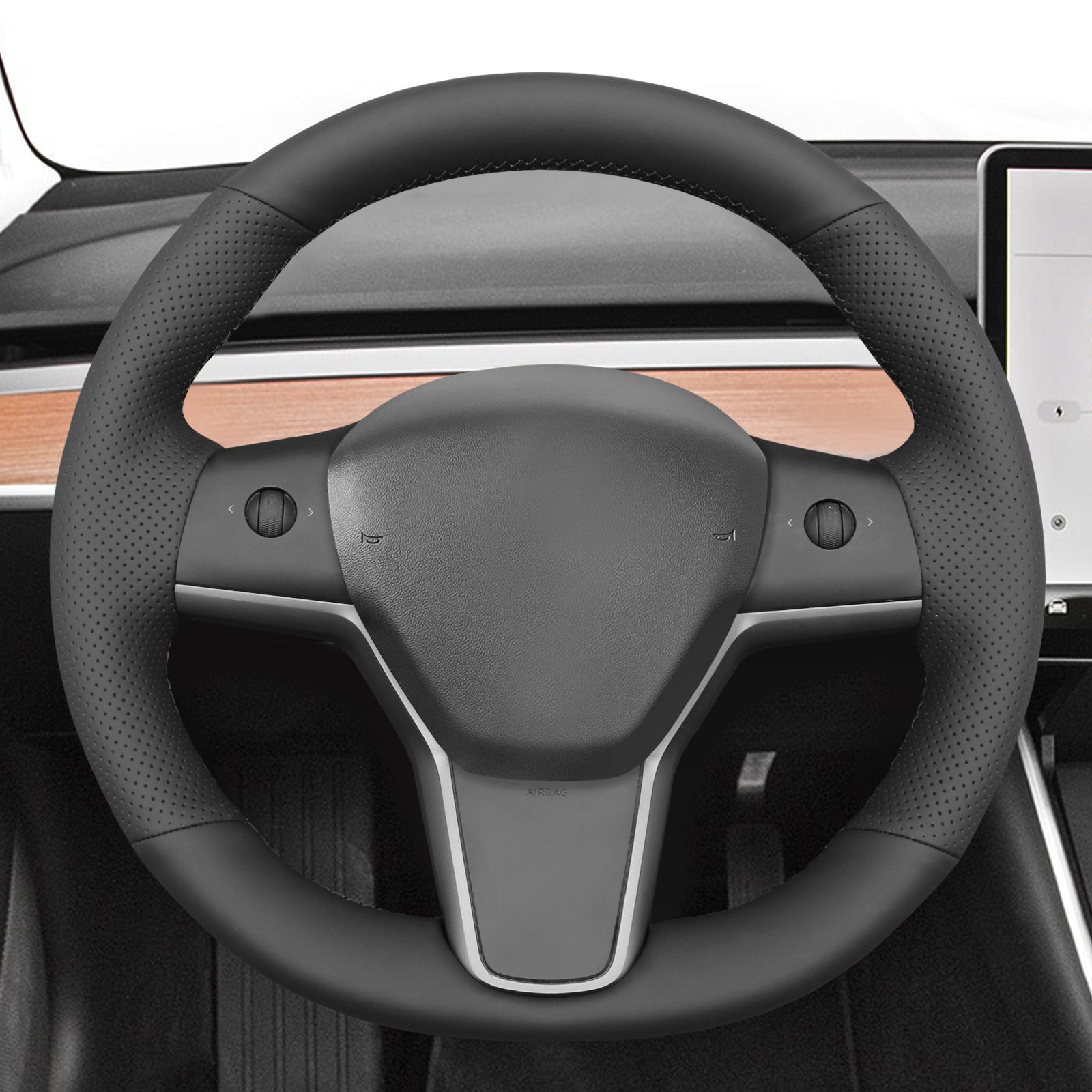 MEWANT Couvre Volant pour Tesla Model 3 2019-2023 Model Y 2021-2023
