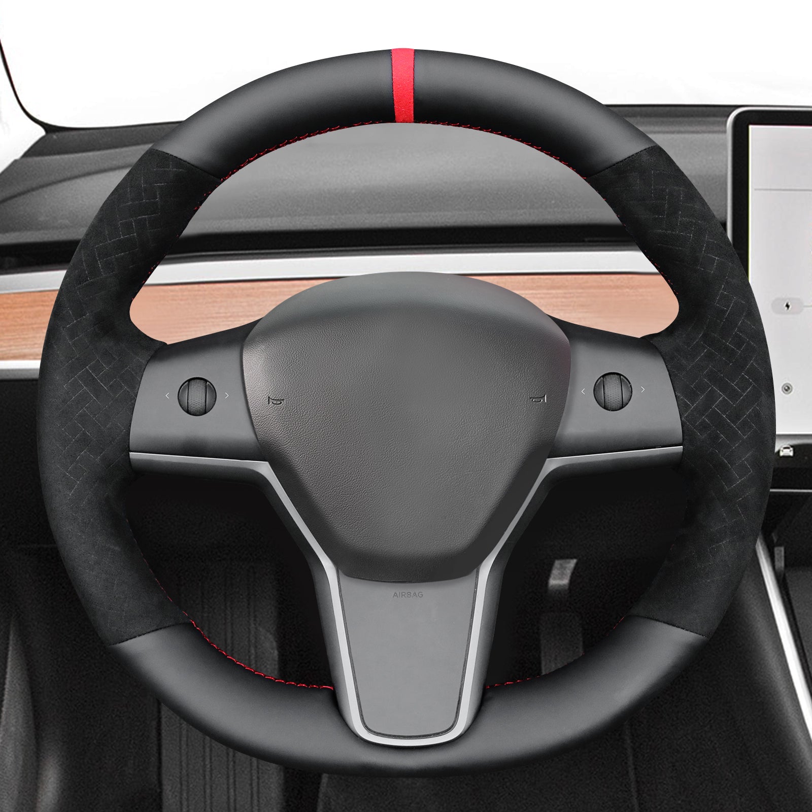 MEWANT Couvre Volant pour Tesla Model 3 2019-2023 Model Y 2021-2023
