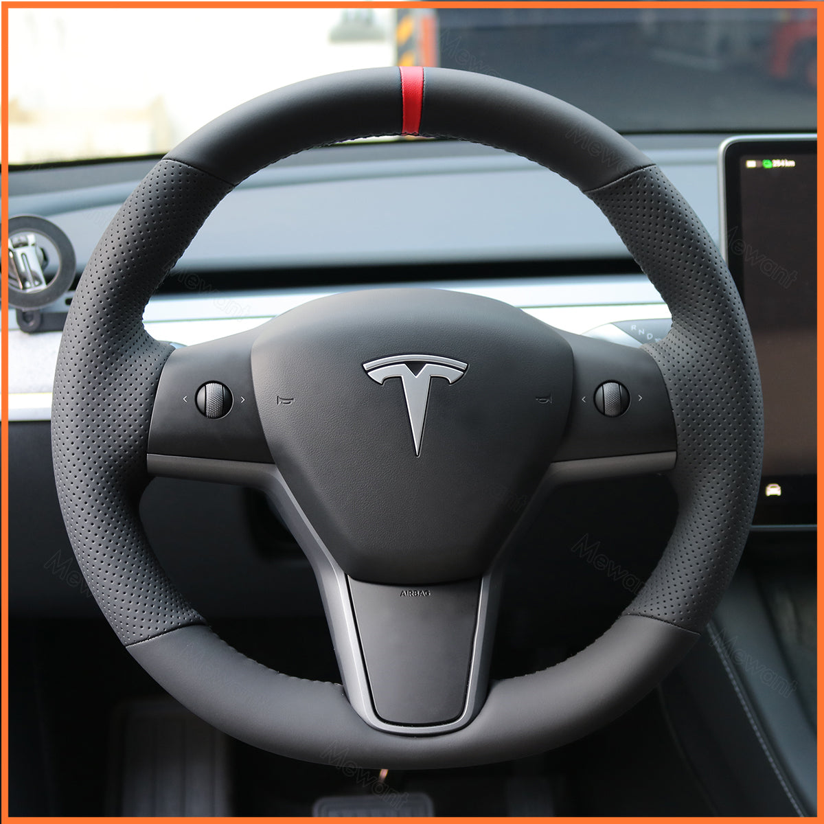MEWANT Couvre Volant pour Tesla Model 3 2019-2023 / Model Y 2021-2023