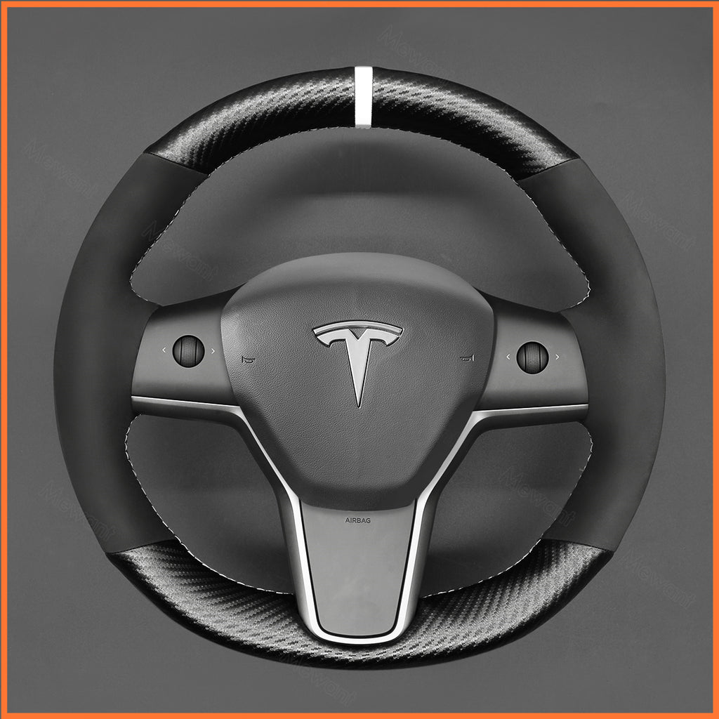 MEWANT Couvre Volant pour Tesla Model 3 2019-2023 / Model Y 2021-2023
