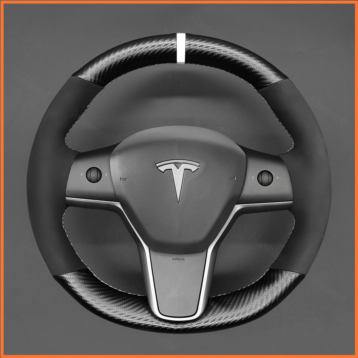 MEWANT Couvre Volant pour Tesla Model 3 2019-2023 / Model Y 2021-2023