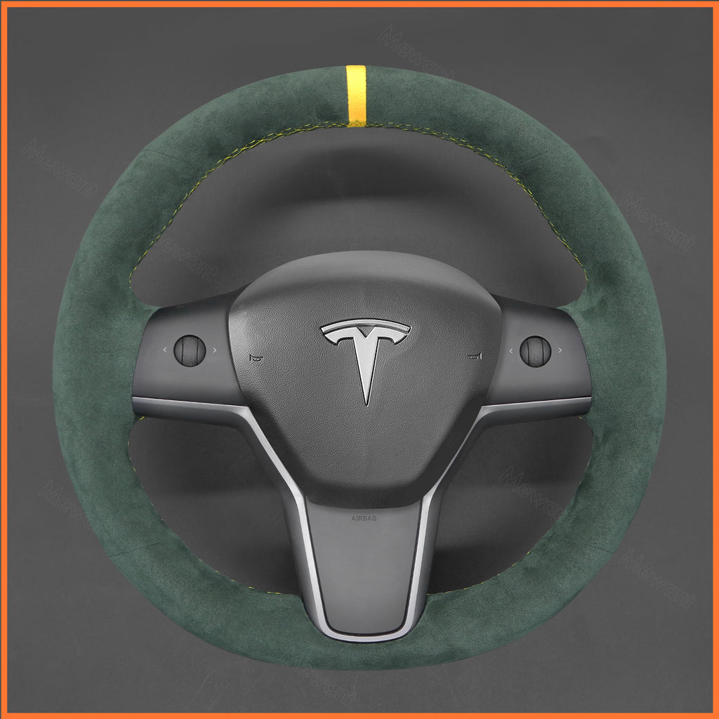 MEWANT Couvre Volant pour Tesla Model 3 2019-2023 / Model Y 2021-2023