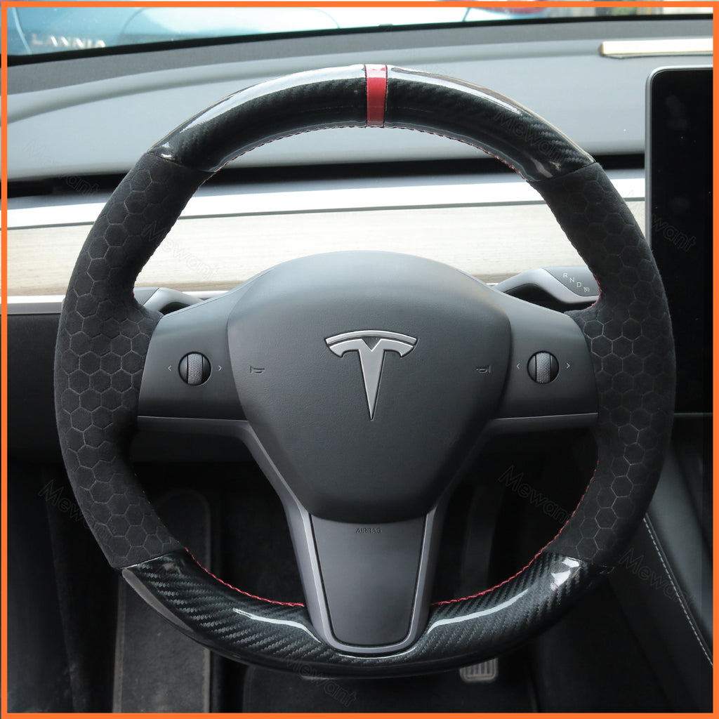MEWANT Couvre Volant pour Tesla Model 3 2019-2023 / Model Y 2021-2023
