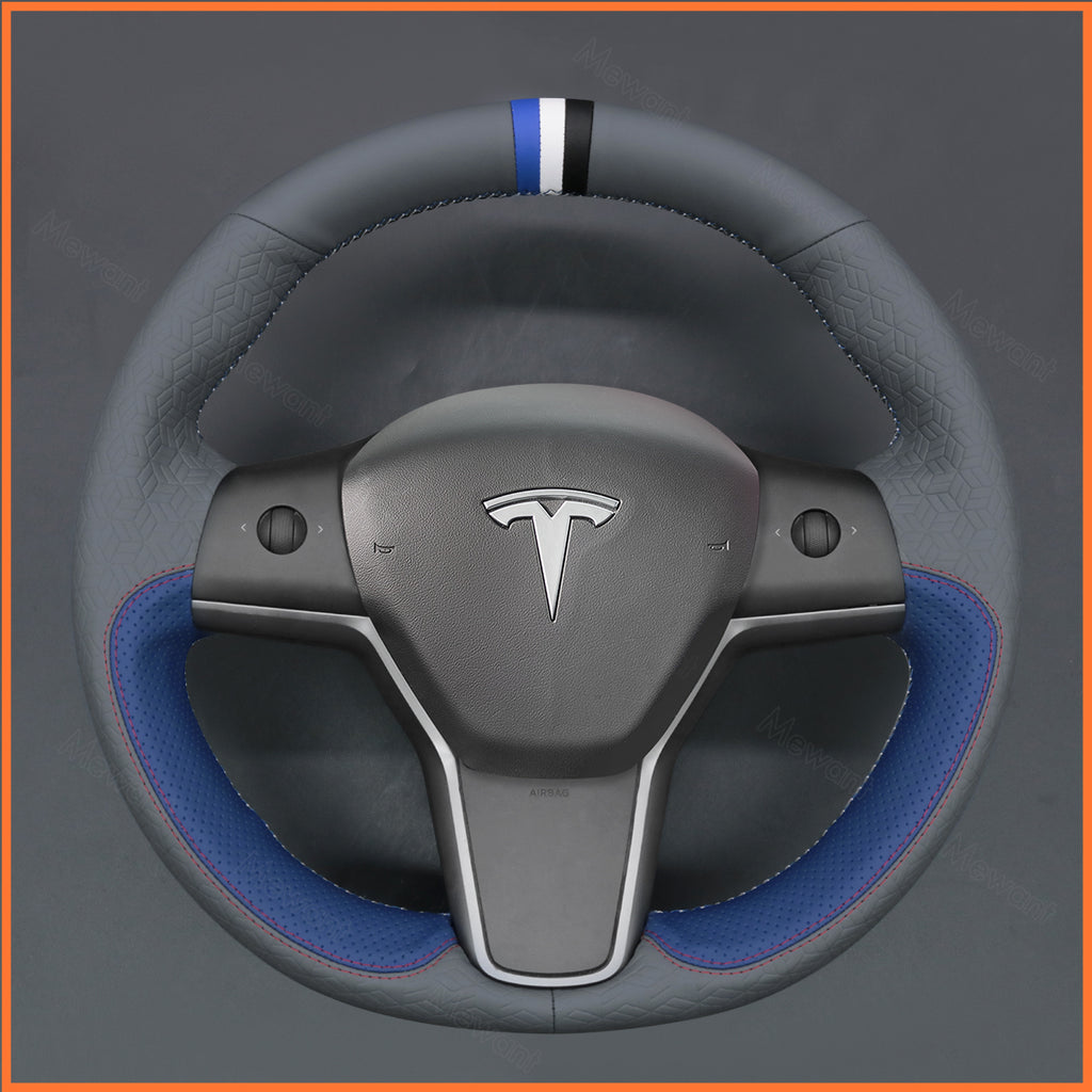 MEWANT Couvre Volant pour Tesla Model 3 2019-2023 / Model Y 2021-2023