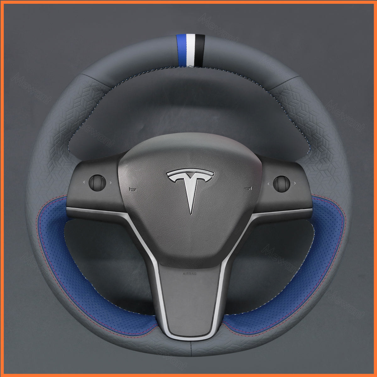 MEWANT Couvre Volant pour Tesla Model 3 2019-2023 / Model Y 2021-2023