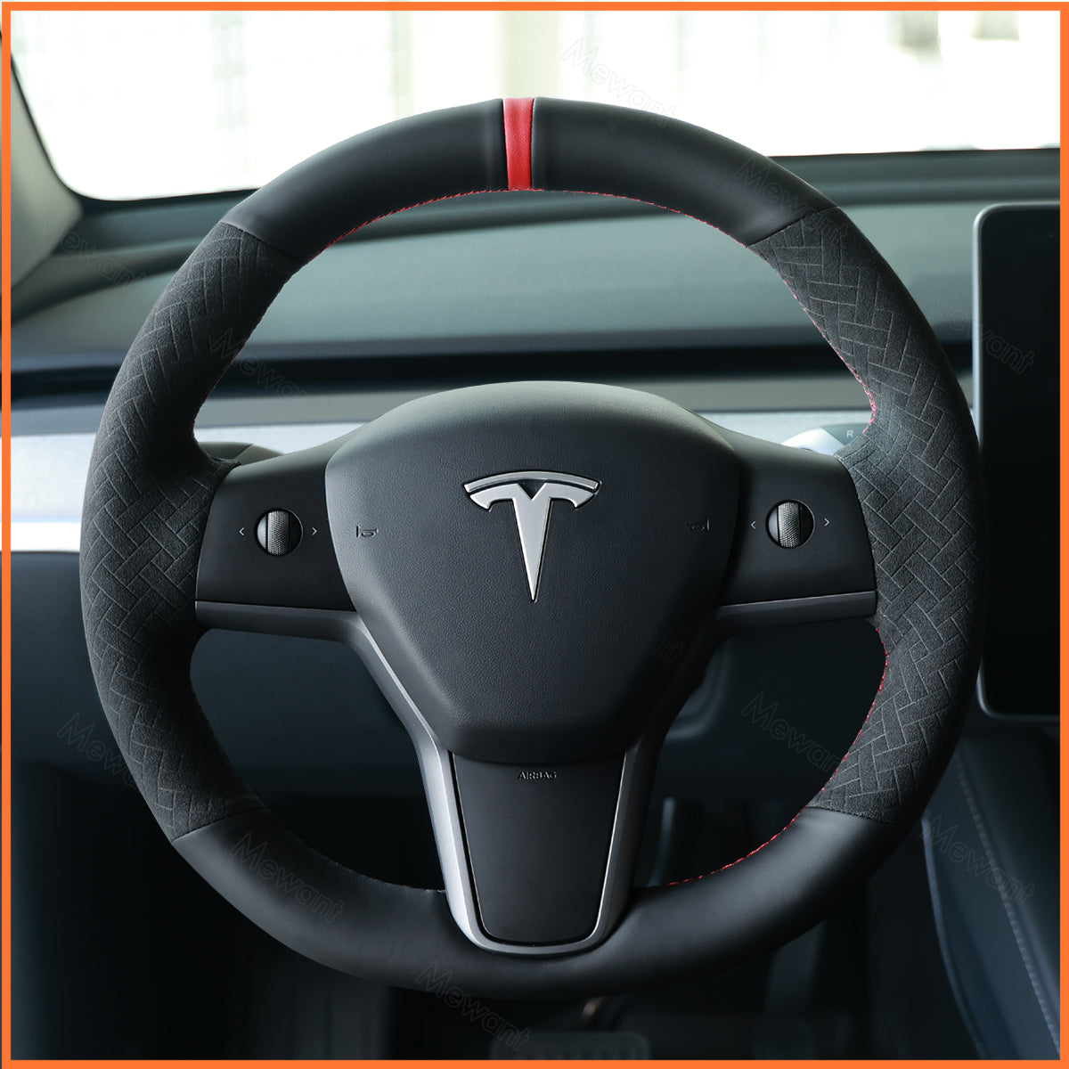 MEWANT Couvre Volant pour Tesla Model 3 2019-2023 / Model Y 2021-2023