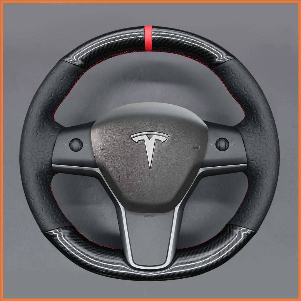 MEWANT Couvre Volant pour Tesla Model 3 2019-2023 / Model Y 2021-2023