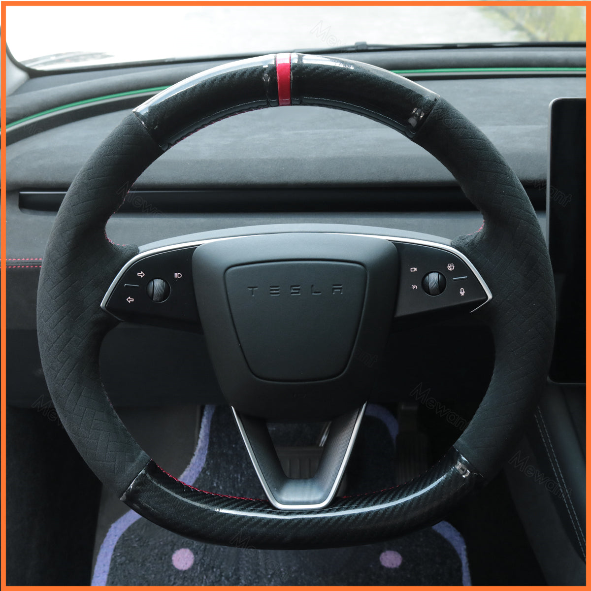 MEWANT Couvre Volant pour Tesla Model 3 Highland 2023-2025 / Tesla Model Y 2025