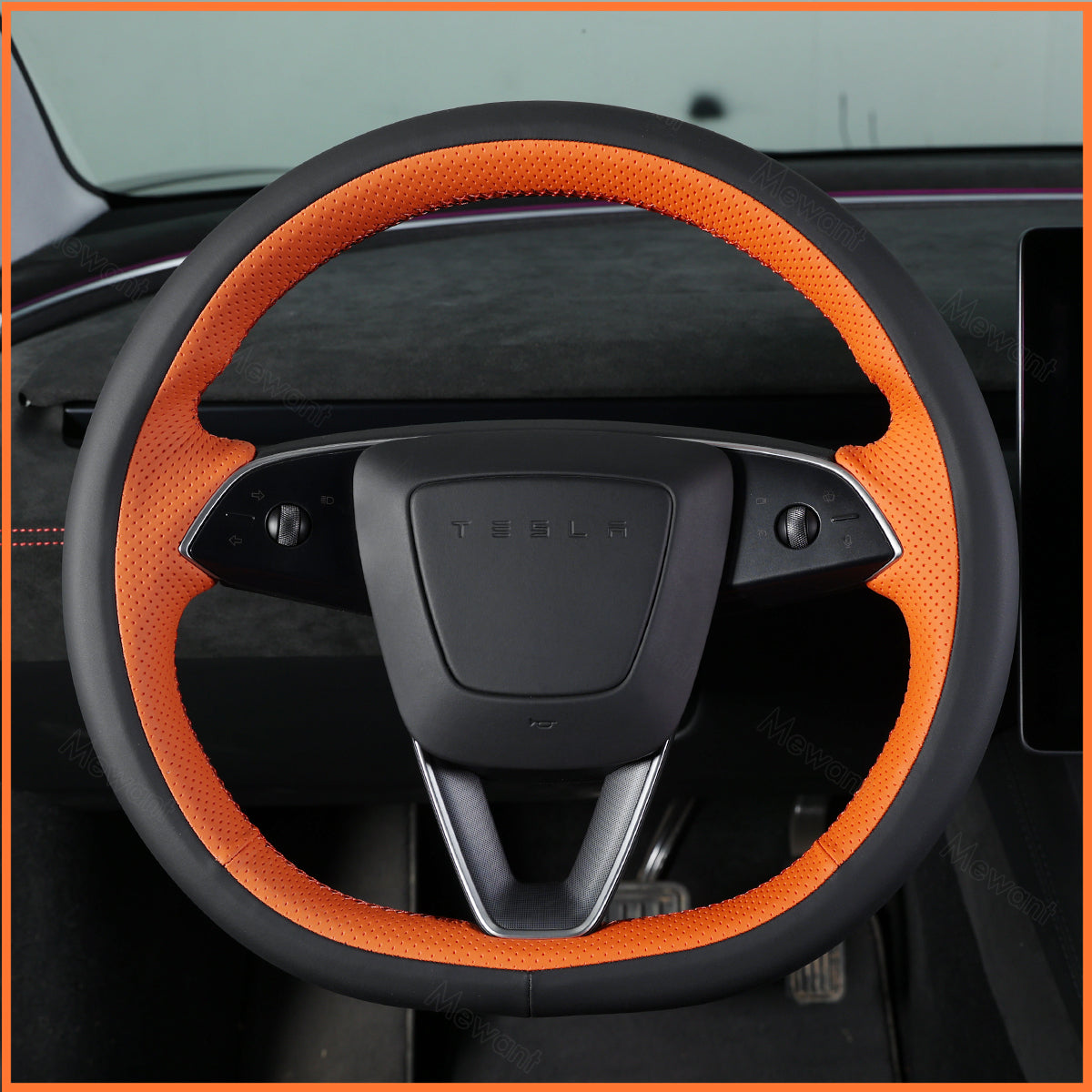 MEWANT Couvre Volant pour Tesla Model 3 Highland 2023-2025 / Tesla Model Y 2025