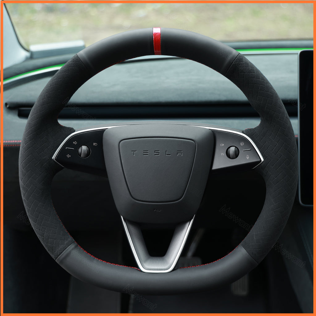 MEWANT Couvre Volant pour Tesla Model 3 Highland 2023-2025 / Tesla Model Y 2025