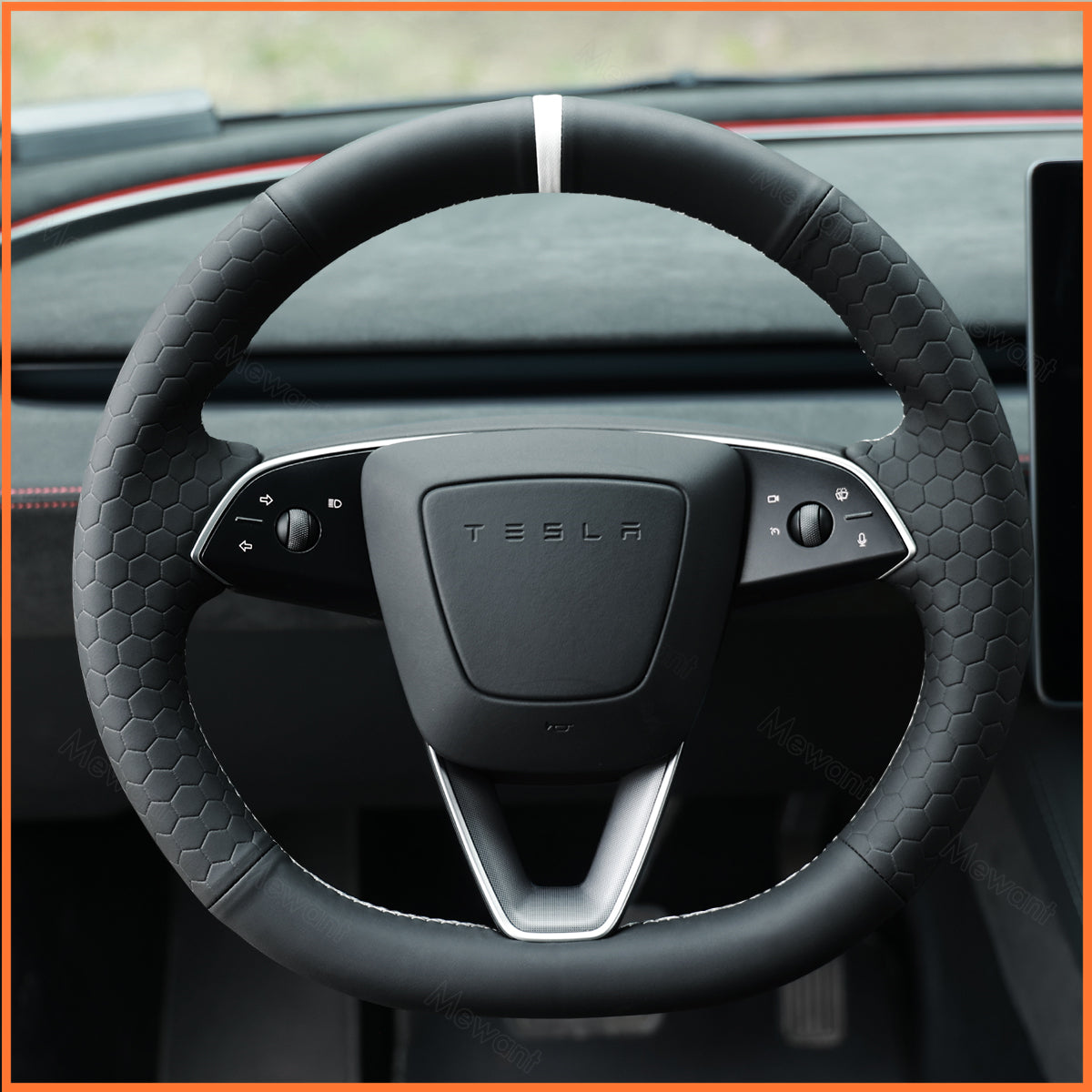 MEWANT Couvre Volant pour Tesla Model 3 Highland 2023-2025 / Tesla Model Y 2025