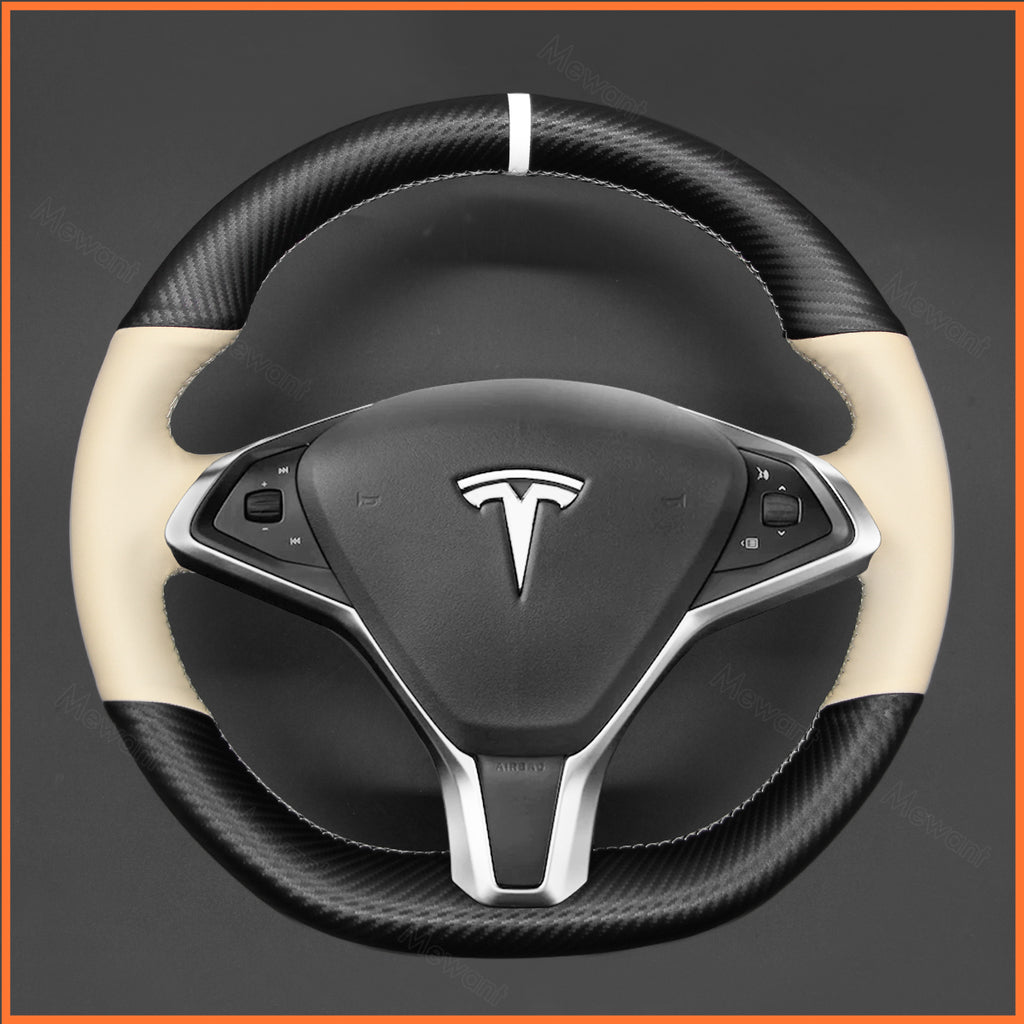 MEWANT Couvre Volant pour Tesla model S 2013-2017