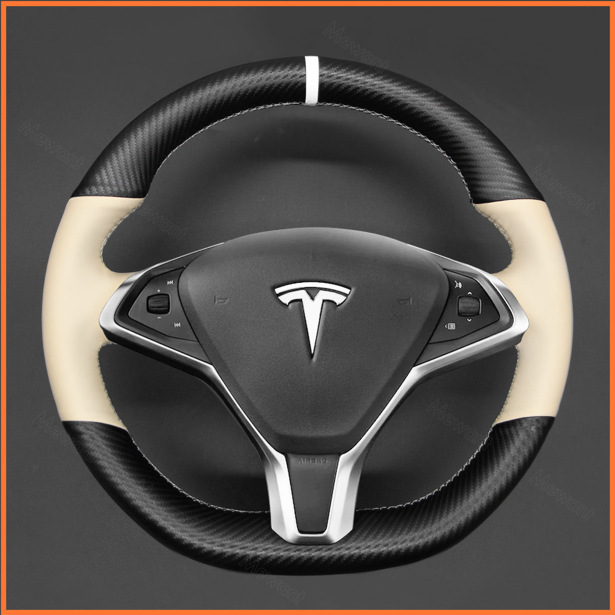 MEWANT Couvre Volant pour Tesla model S 2013-2017
