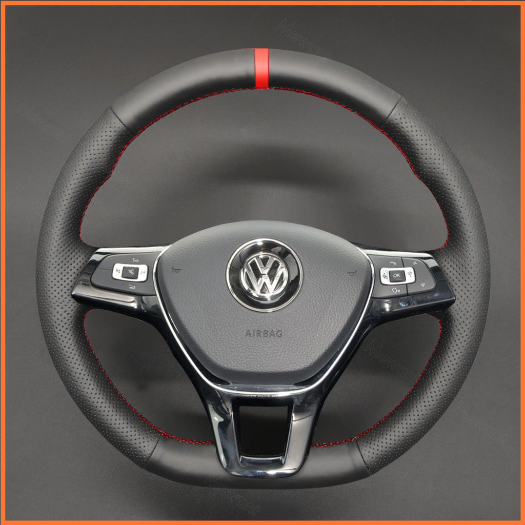 MEWANT Couvre Volant pour VW Caddy Crafter Passat Golf 7 Polo Arteon Tiguan Touareg Passat Jetta Variant 2015-2021