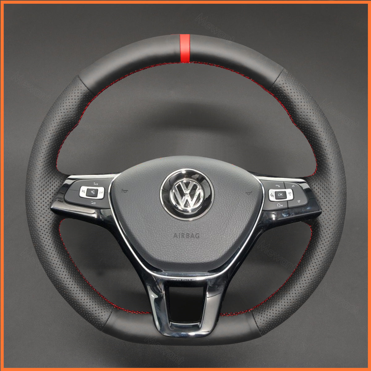 MEWANT Couvre Volant pour VW Caddy Crafter Passat Golf 7 Polo Arteon Tiguan Touareg Passat Jetta Variant 2015-2021