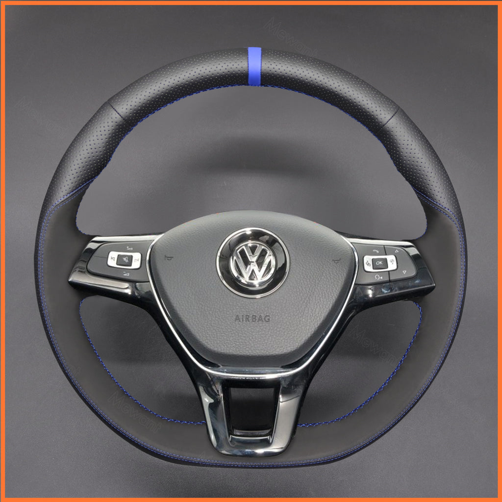 MEWANT Couvre Volant pour VW Caddy Crafter Passat Golf 7 Polo Arteon Tiguan Touareg Passat Jetta Variant 2015-2021