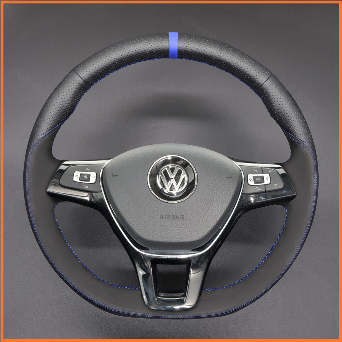 MEWANT Couvre Volant pour VW Caddy Crafter Passat Golf 7 Polo Arteon Tiguan Touareg Passat Jetta Variant 2015-2021