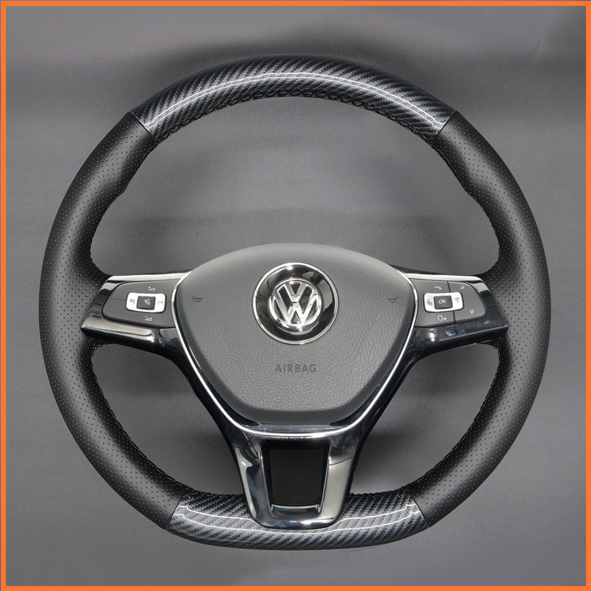MEWANT Couvre Volant pour VW Caddy Crafter Passat Golf 7 Polo Arteon Tiguan Touareg Passat Jetta Variant 2015-2021