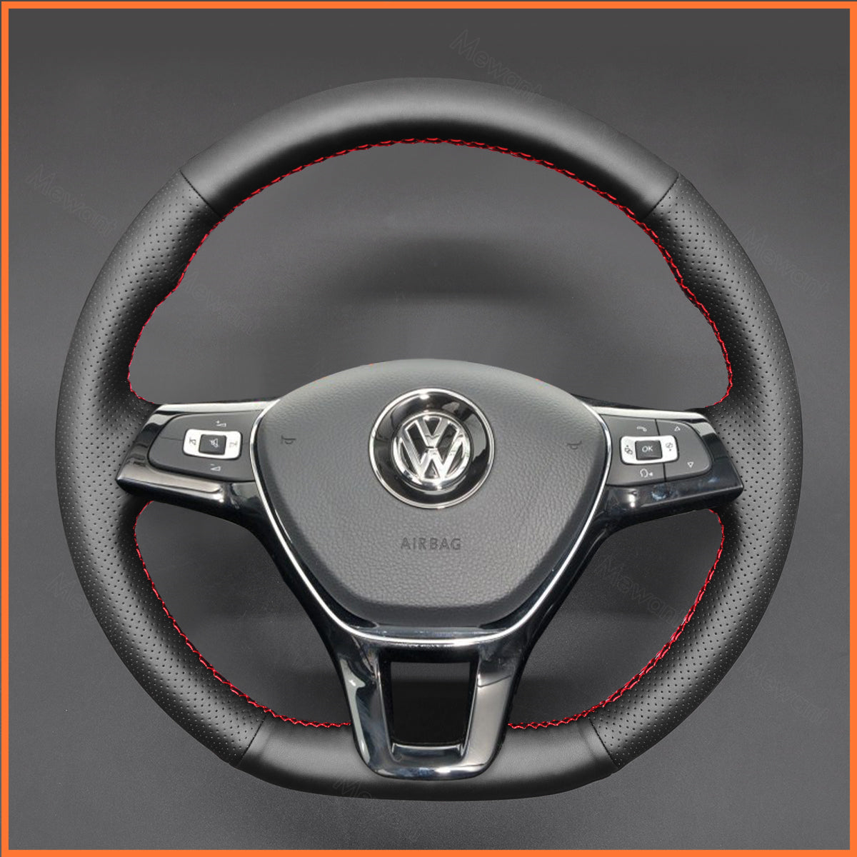 MEWANT Couvre Volant pour VW Caddy Crafter Passat Golf 7 Polo Arteon Tiguan Touareg Passat Jetta Variant 2015-2021