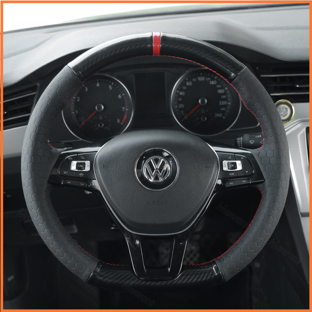 MEWANT Couvre Volant pour VW Caddy Crafter Passat Golf 7 Polo Arteon Tiguan Touareg Passat Jetta Variant 2015-2021