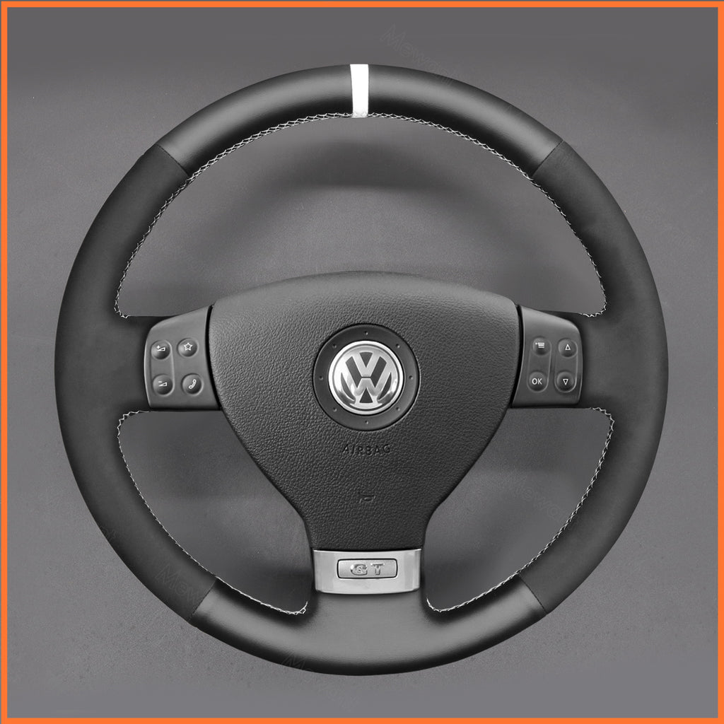 MEWANT Couvre Volant pour VW Golf 5 Golf Plus Polo Jetta Passat Tiguan Touran Caddy EOS 2004-2009