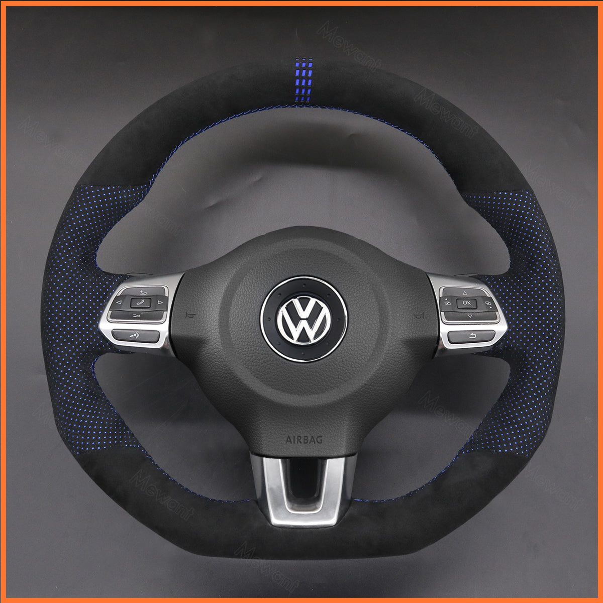 MEWANT Couvre Volant pour VW Golf 6 (VI) GTI Polo GTI Polo R-Line Scirocco CC Tiguan 2009-2014