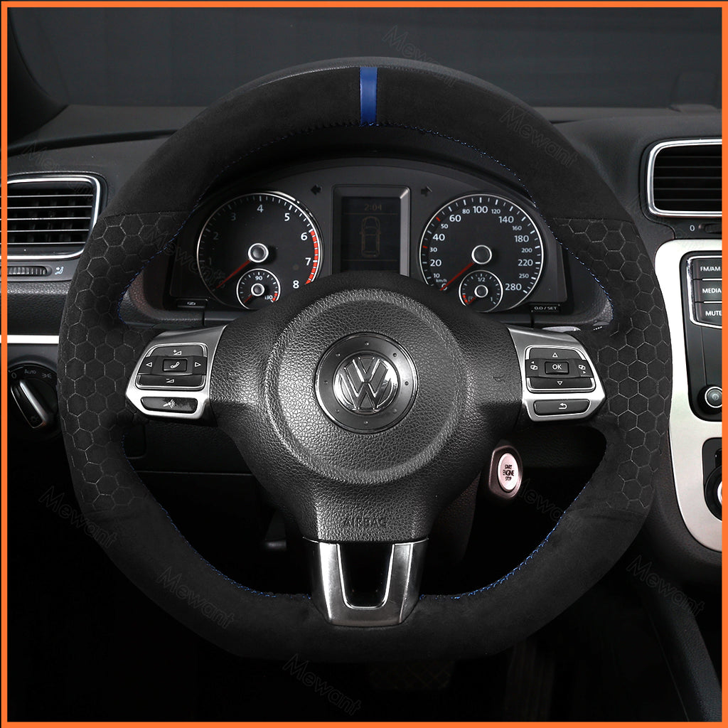 MEWANT Couvre Volant pour VW Golf 6 (VI) GTI Polo GTI Polo R-Line Scirocco CC Tiguan 2009-2014